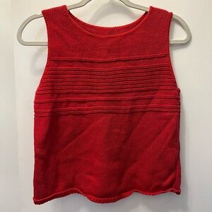 Red Sleeveless Knit Top